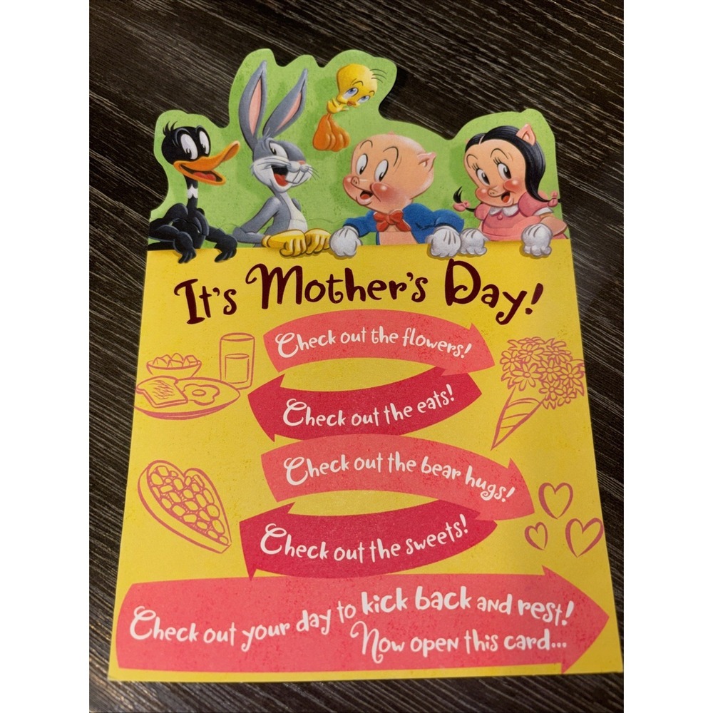 Looney Tunes Mother's Day greeting card 5.5"x8" (UPC: 070000068577) (new)